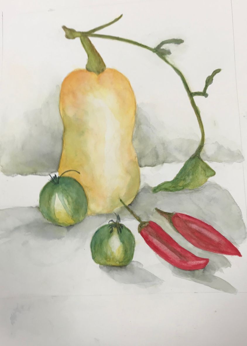 Franc oise butternut et le gumes d e te aquarelle 03 2021