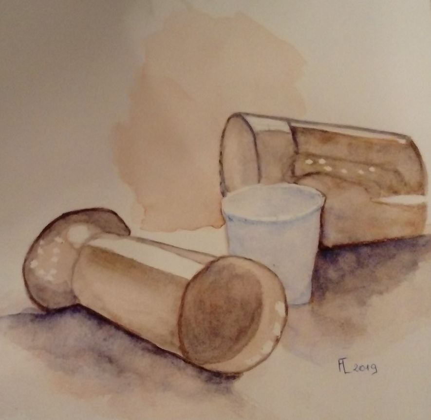 Françoise les tasses aquarelle 30-11-2019