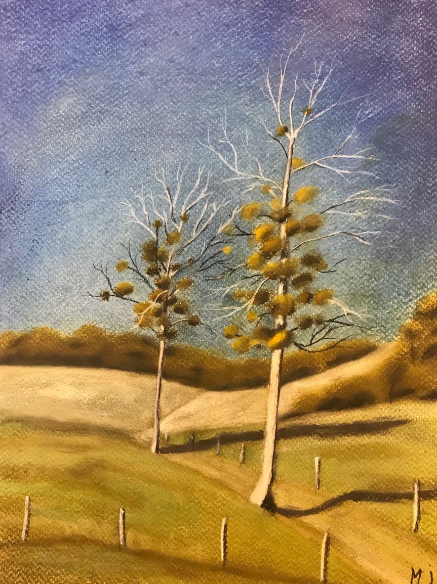 Marie-Jo les 2 arbres pastel sec 01-2020