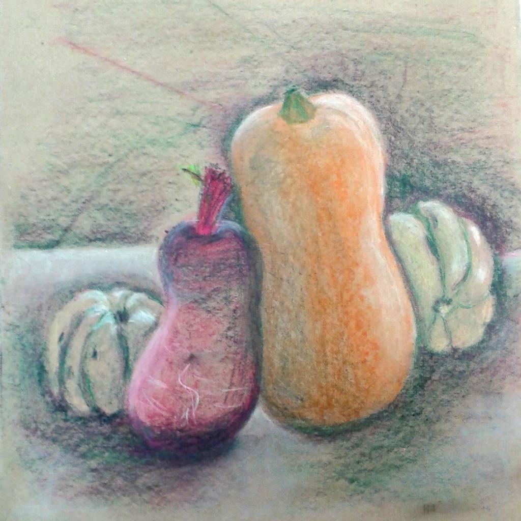 Martine courges et radis pastel sec 12-11-2016