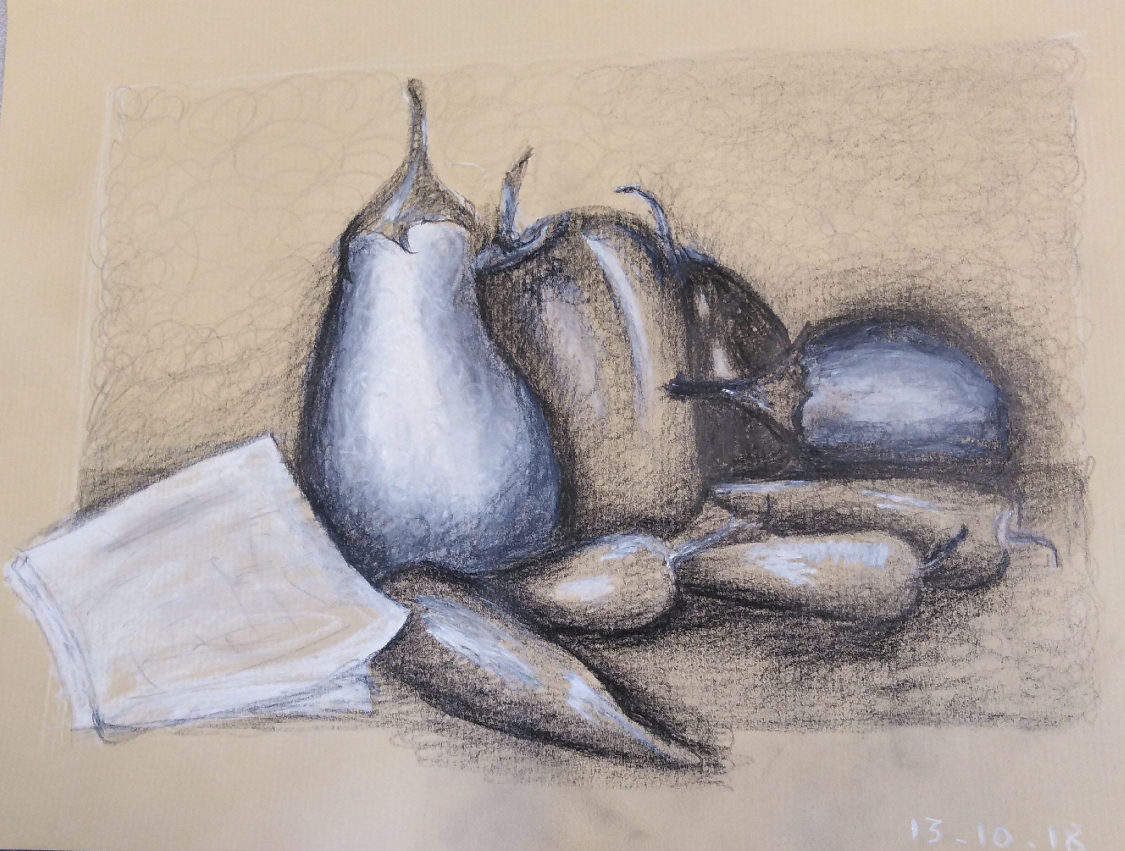 Martine derniers légumes d'été pierre noire et pastel 13-10-2018