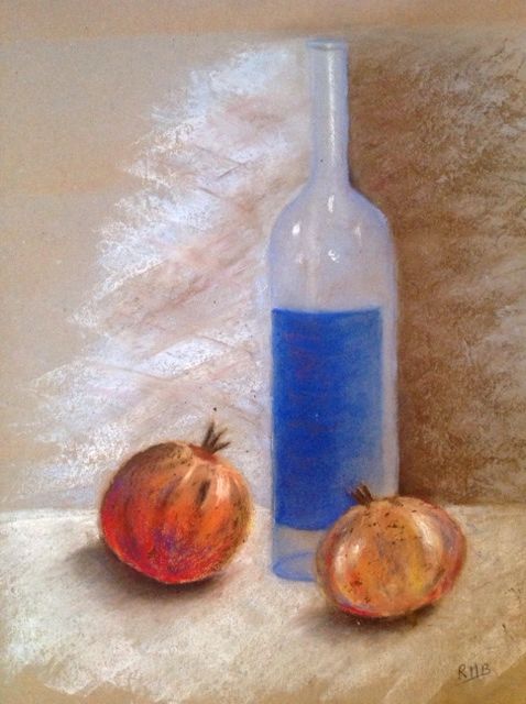 Rose-Marie Bouteille et grenades pastel 14-01-2017