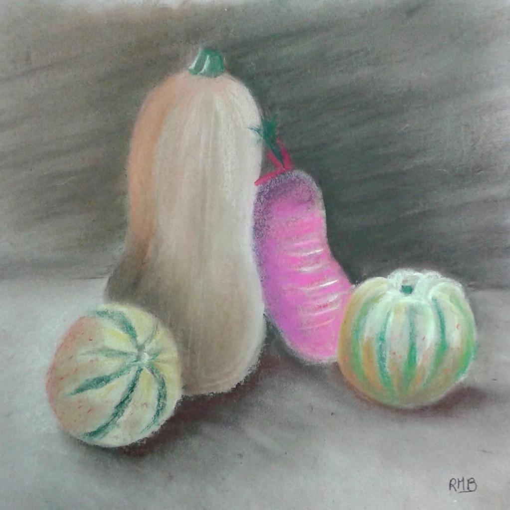 Rose-Marie courges et radis pastel sec 29-10-2016