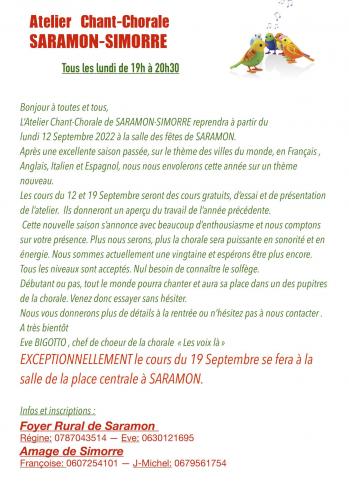 Affiche et texte chorale p2 2022 2023